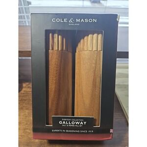 Cole & Mason Galloway Ribbed Salt and Pepper Grinder Set: Modern Wood Shakers